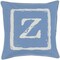 Tiwari Home 22" Cobalt Blue and Beige "Z" Contemporary Square Throw Pillow